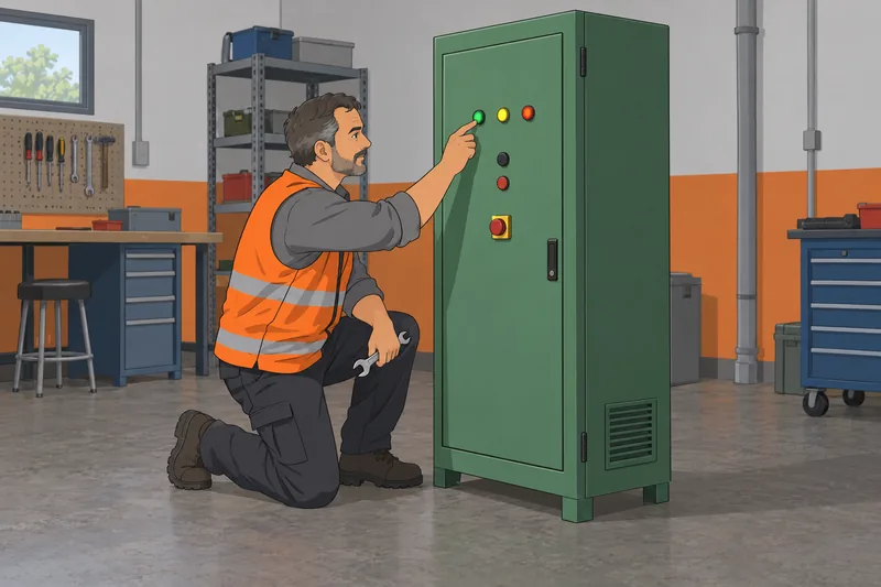 Occupational Hardiness Questionnaire: Technician checks a control panel.