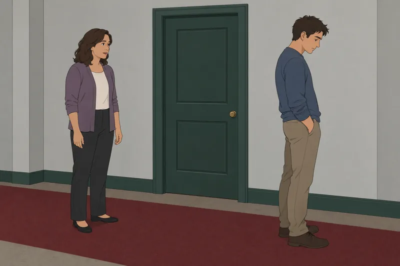 La prohibición de expresar espera ante una puerta.