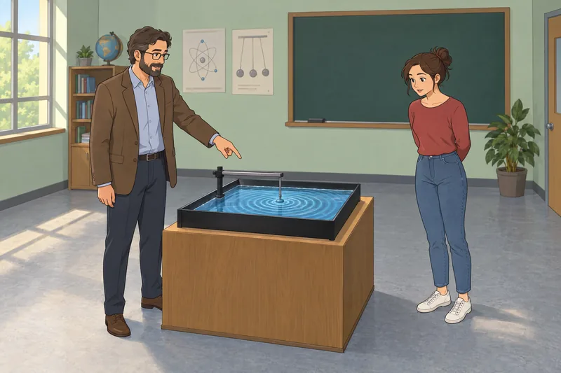 Properties of Waves shows circular ripples in class.