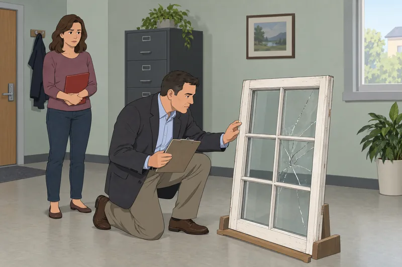 Property and Casualty shows a damaged window claim.