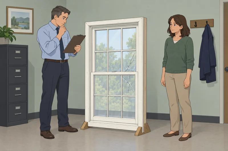 cuestionario sobre seguros muestra un reclamo de ventana.