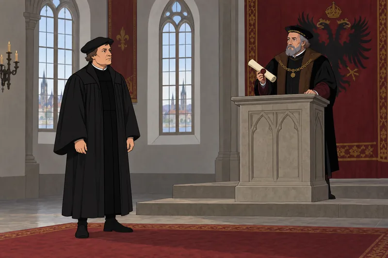 Protestant Reformation Quiz shows a formal hearing.
