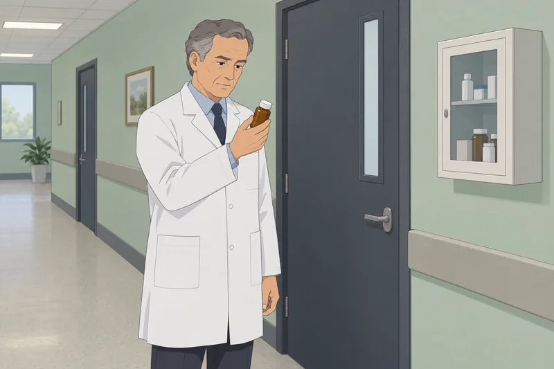 Psychiatrist Quiz depicts medication safety review.