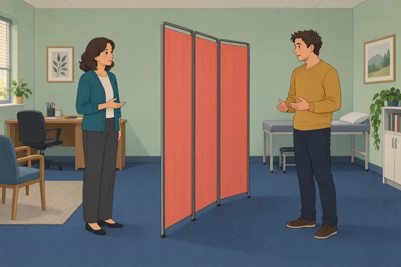 Personality Boundary Scale frames a calm clinic consultation.
