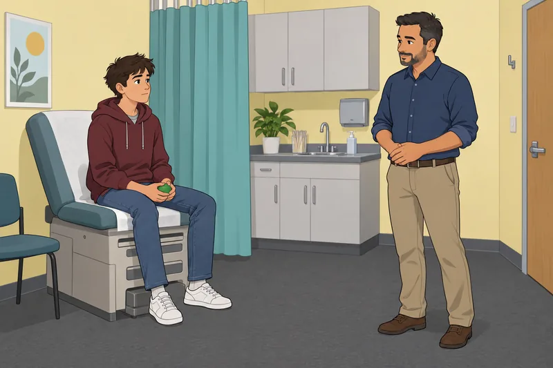 Observa problemas psicológicos en adolescentes durante un chequeo.