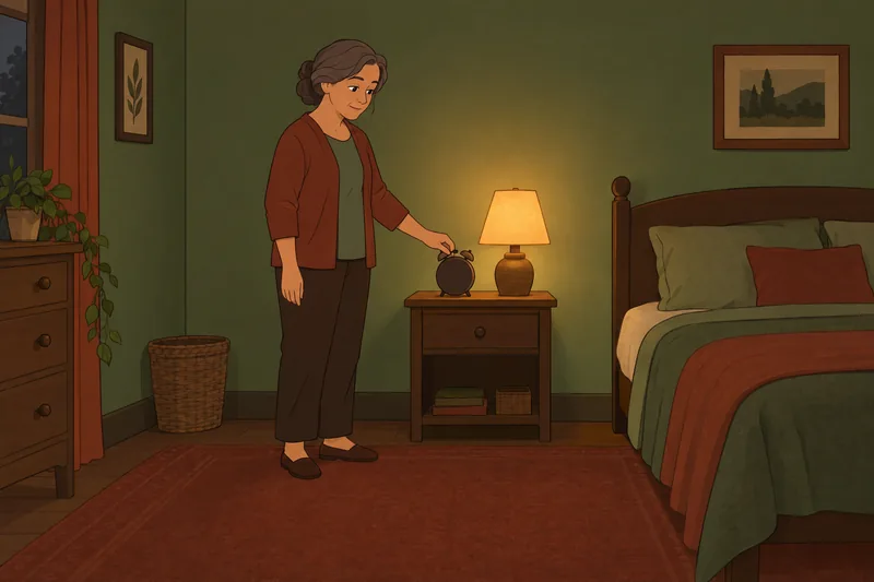 PTSD Screening Questionnaire beside a quiet alarm clock.