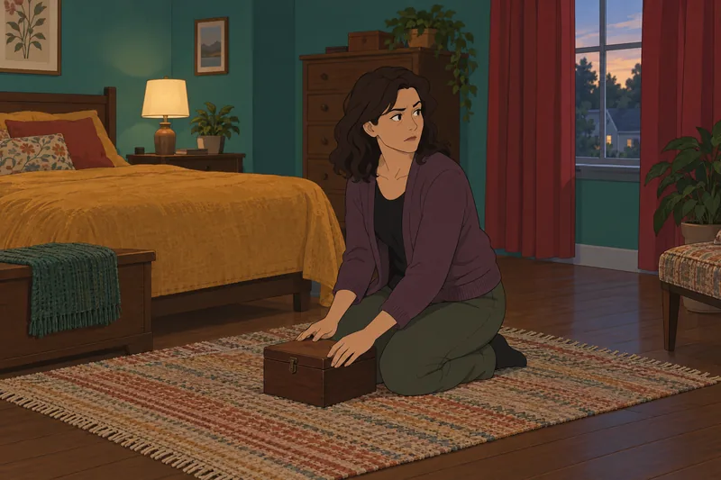 PTSD Test shows a guarded bedroom moment.