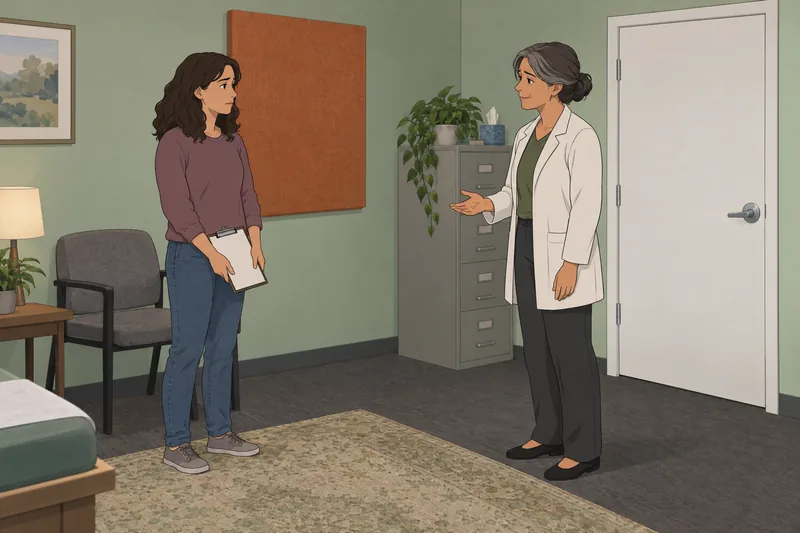 La escala de autoevaluación muestra una charla clínica.