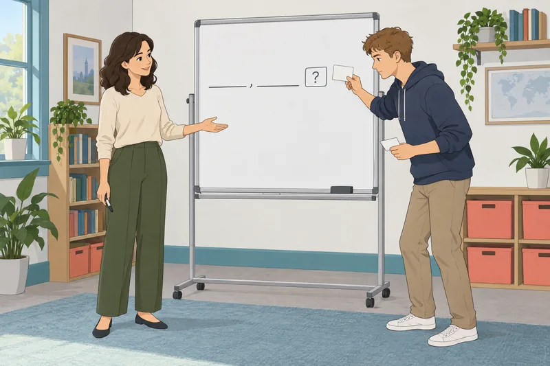 cuestionario sobre question aparece en un aula.