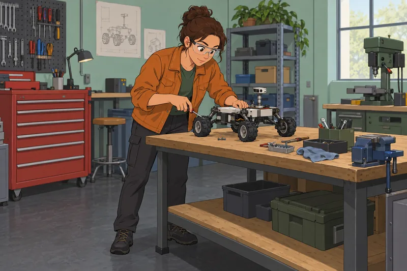 Preferred Work Goal: engineer tests a rover prototype.