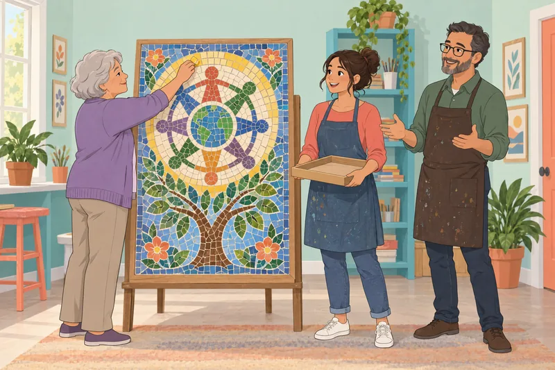 El cuestionario para medir muestra un mosaico compartido.