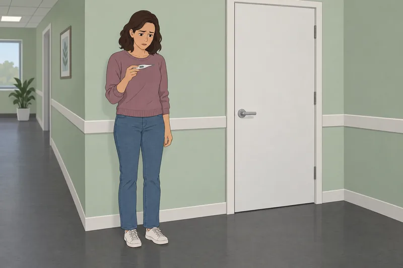 Neurotic Disorders Questionnaire: visitor pauses beside clinic door.