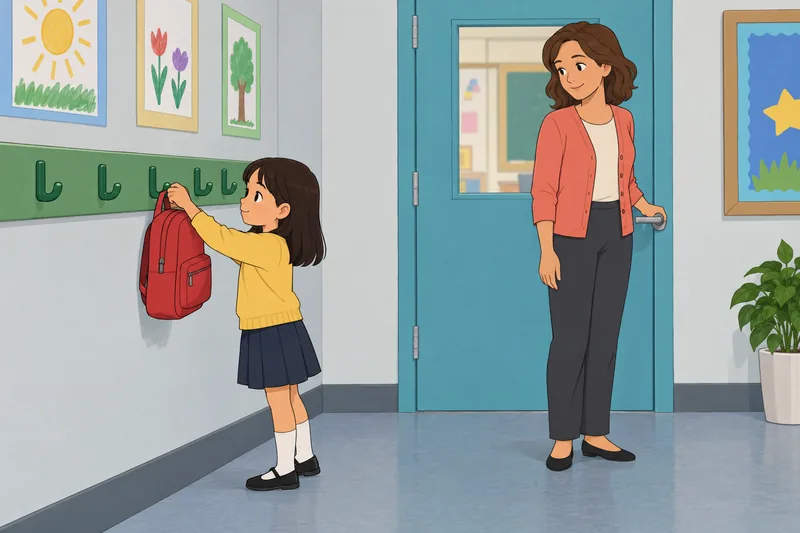 Teacher Questionnaire on shows a calm hallway transition.