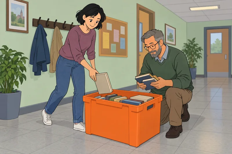 El cuestionario de actividad en un pasillo comunitario.