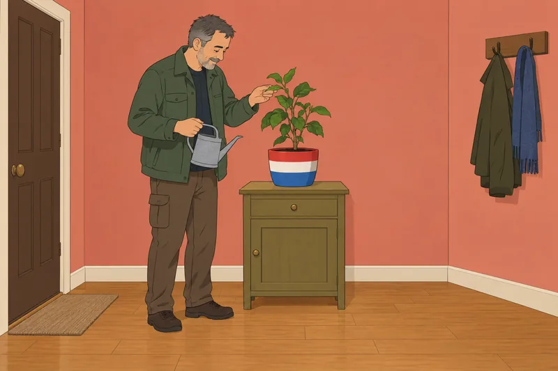 cuestionario de patriotismo muestra voluntario regando árbol.
