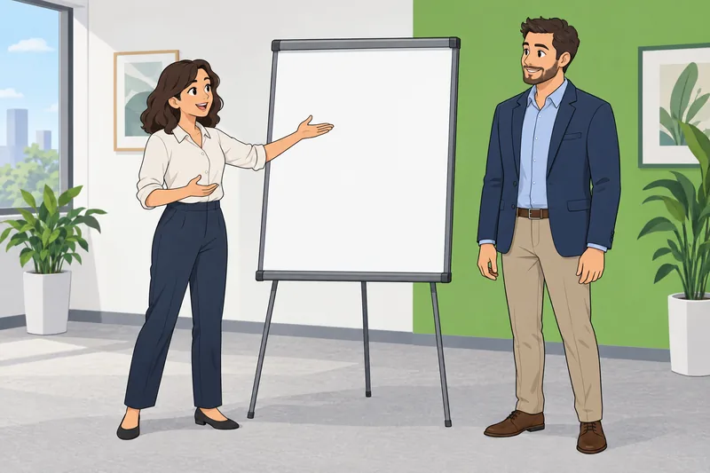 El cuestionario de tipos guía una charla comercial.