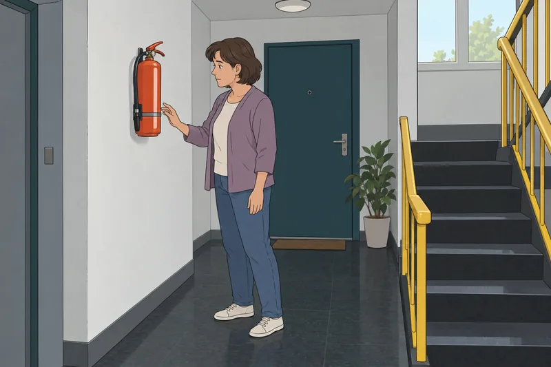 Questionnaire on Coping: resident studies a fire extinguisher.