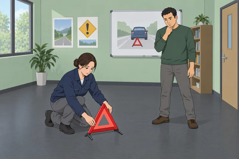 Questionnaire on Coping: instructor checks a warning triangle.