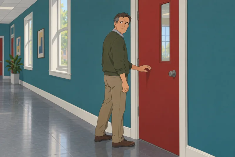 Learning Resistance Determinants surround a closed classroom door.
