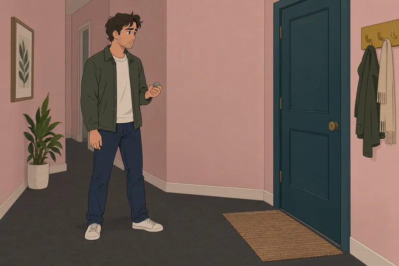 Believability of Anxious pauses beside a closed door.