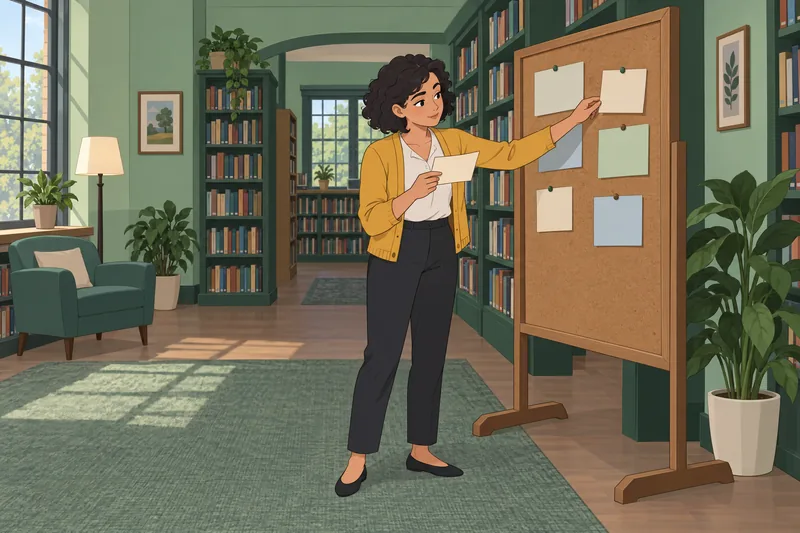 Quotes That Describe: she compares blank cards.