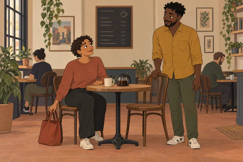Racism Test: café table shared with a newcomer