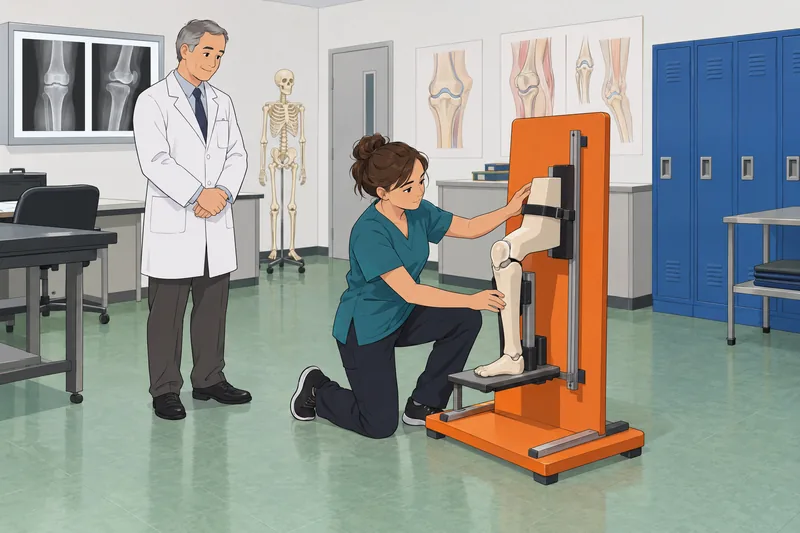 Radiographic Positioning Quiz presents a knee phantom.