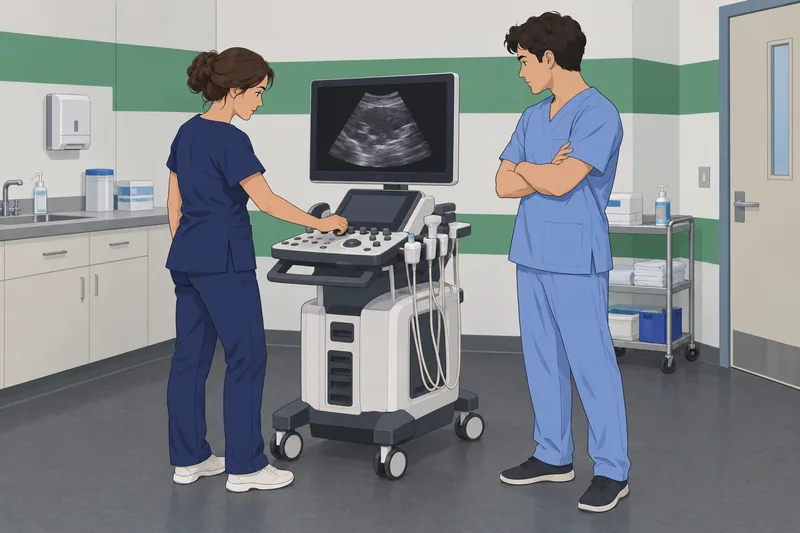 Radiology Quiz shows ultrasound training.