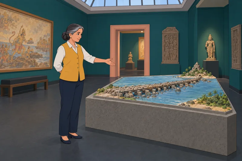 Ramayana Quiz shows a bridge model.