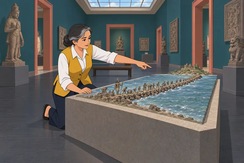 El cuestionario sobre el Ramayana muestra un puente.
