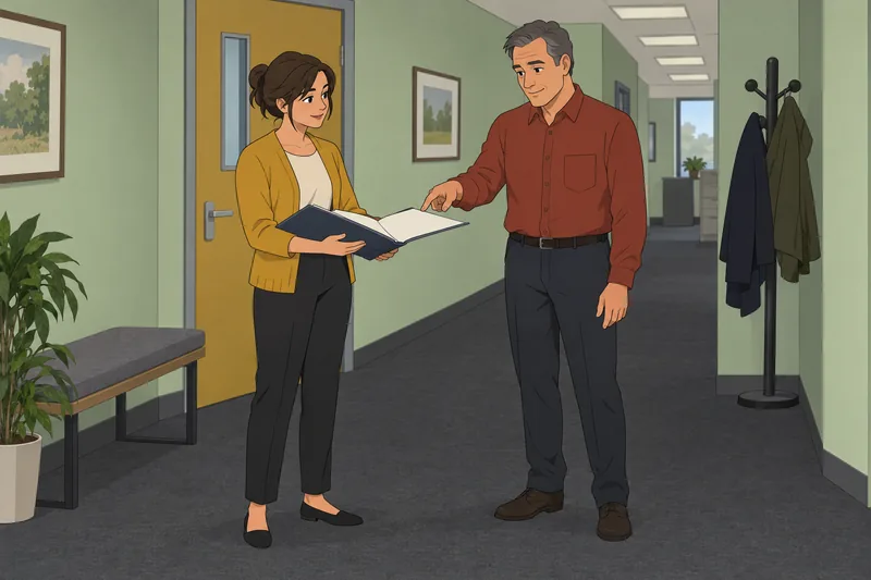 Express Assessment of shows colleagues coordinating a folder.