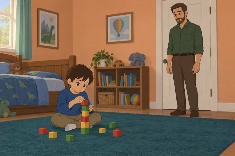 Family Life Readiness beside a block tower.