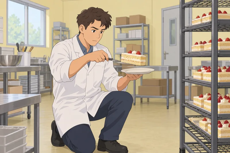 Real or Cake: student lifts a layered slice.