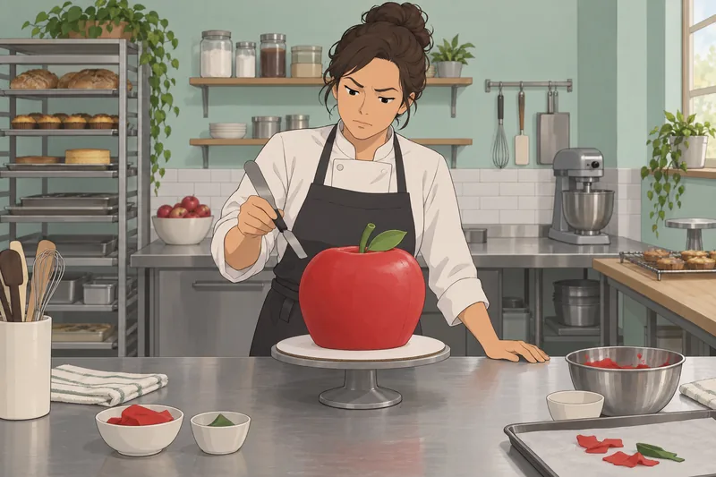Real or Cake: chef inspects an apple cake.