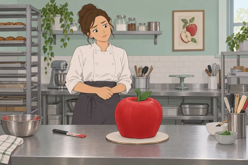 Quiz ¿Real o? El chef observa un pastel.