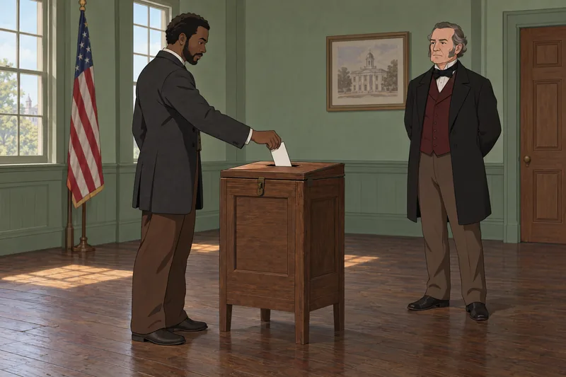 Reconstruction Quiz depicts a historic ballot box.