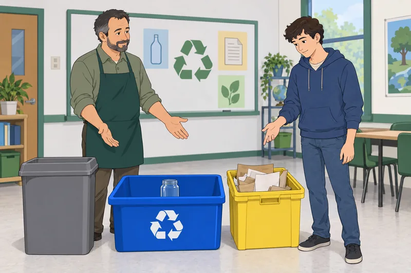 El cuestionario sobre reciclaje muestra una jarra.