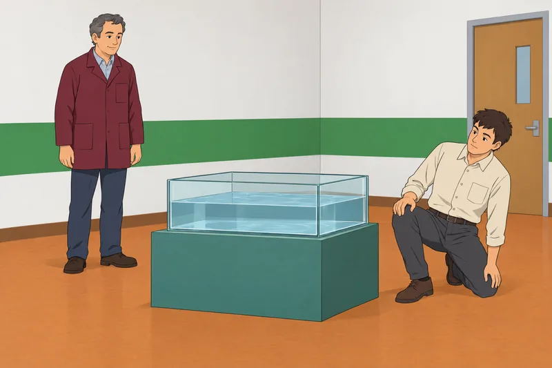 El cuestionario sobre reflexión ocurre junto al agua.