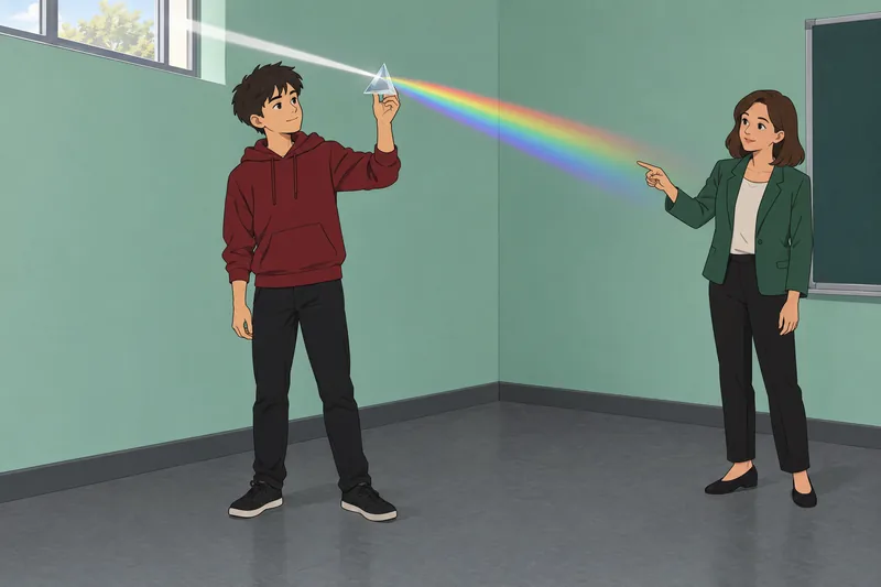 El cuestionario sobre reflexión muestra un prisma.