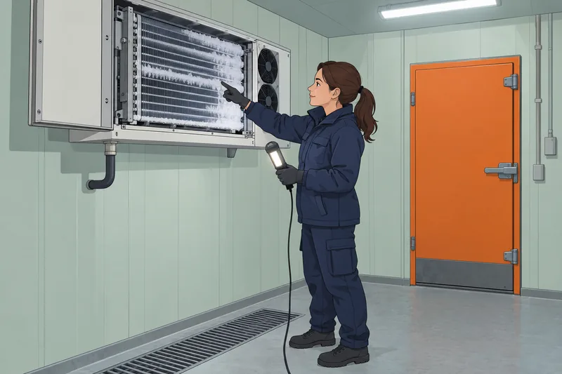 El cuestionario sobre refrigeración muestra un evaporador escarchado.