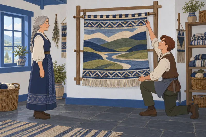 Regional Identity Scale depicts a worker hanging cloth.