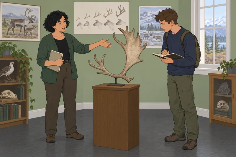 Reindeer Quiz shows a reindeer antler lesson.