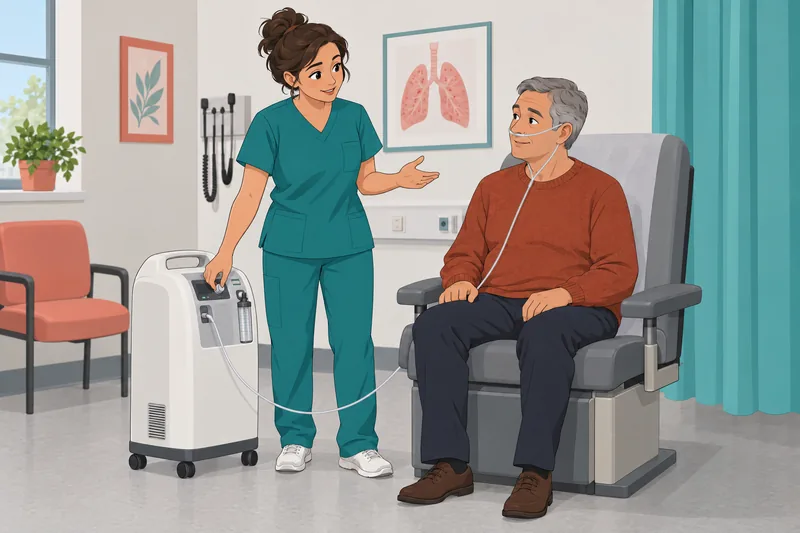Respiratory Therapy Quiz shows supervised oxygen therapy.