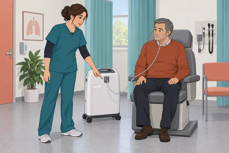 cuestionario de terapia muestra una sesión de oxígeno.