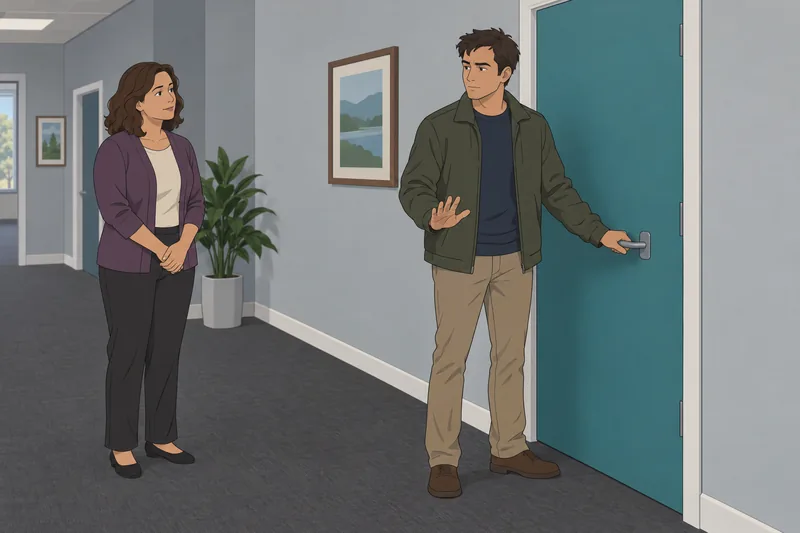 Self-Confidence Scale (RAS) near a closed door.