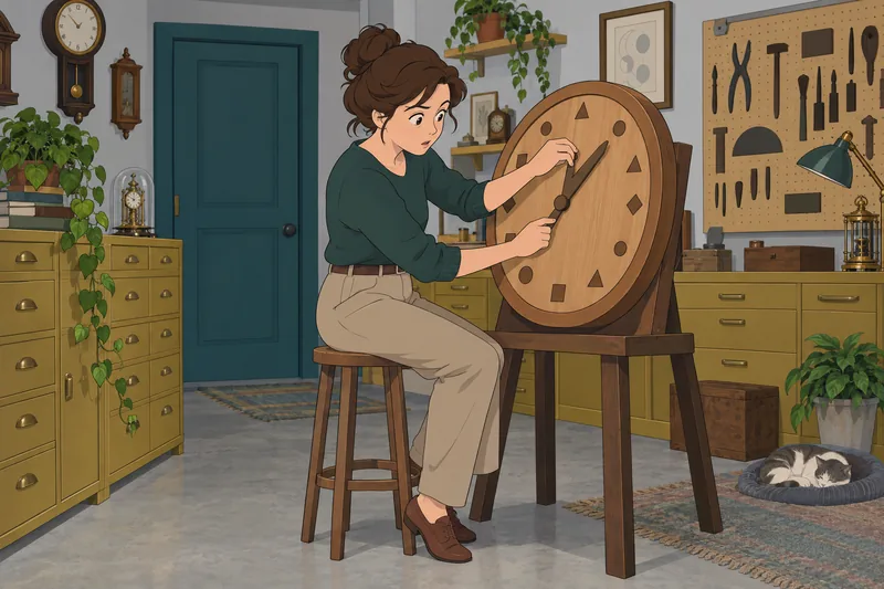 Riddle Quiz catches a solver adjusting a clock.