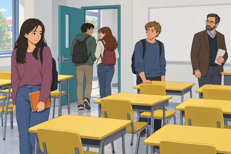 riesgo de acoso en un aula universitaria.