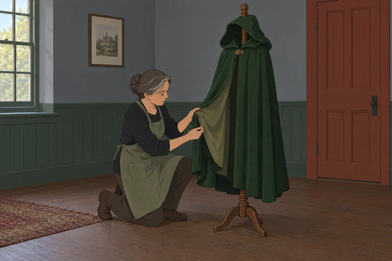 cuestionario sobre Robin: curadora examina una capucha verde.