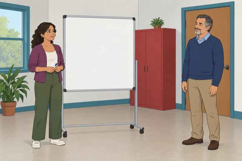 La escala de evaluación aparece en el aula.
