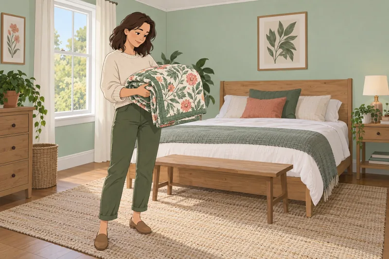Room Aesthetic Quiz shows quilt selection.